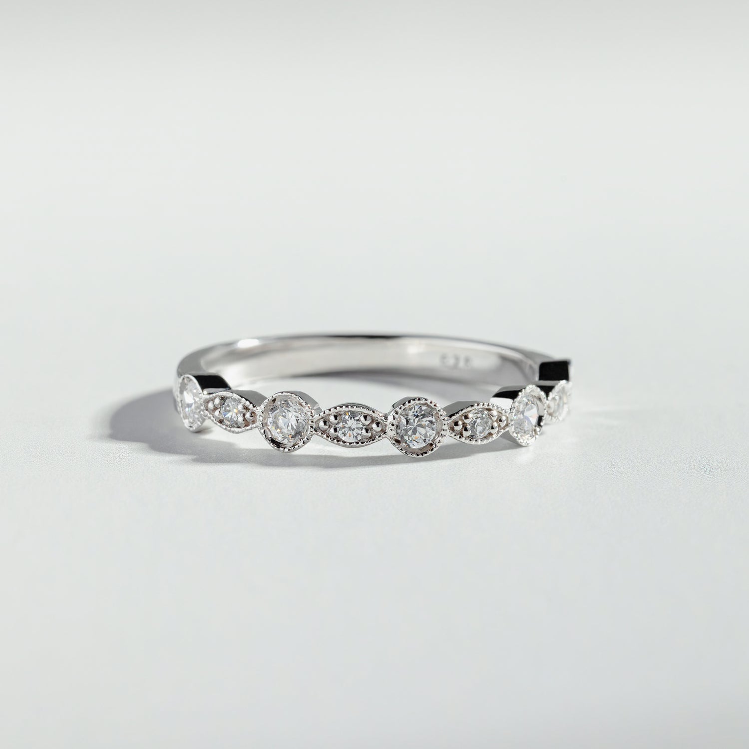 The Vintage Round Cut Half Eternity Diamond Ring