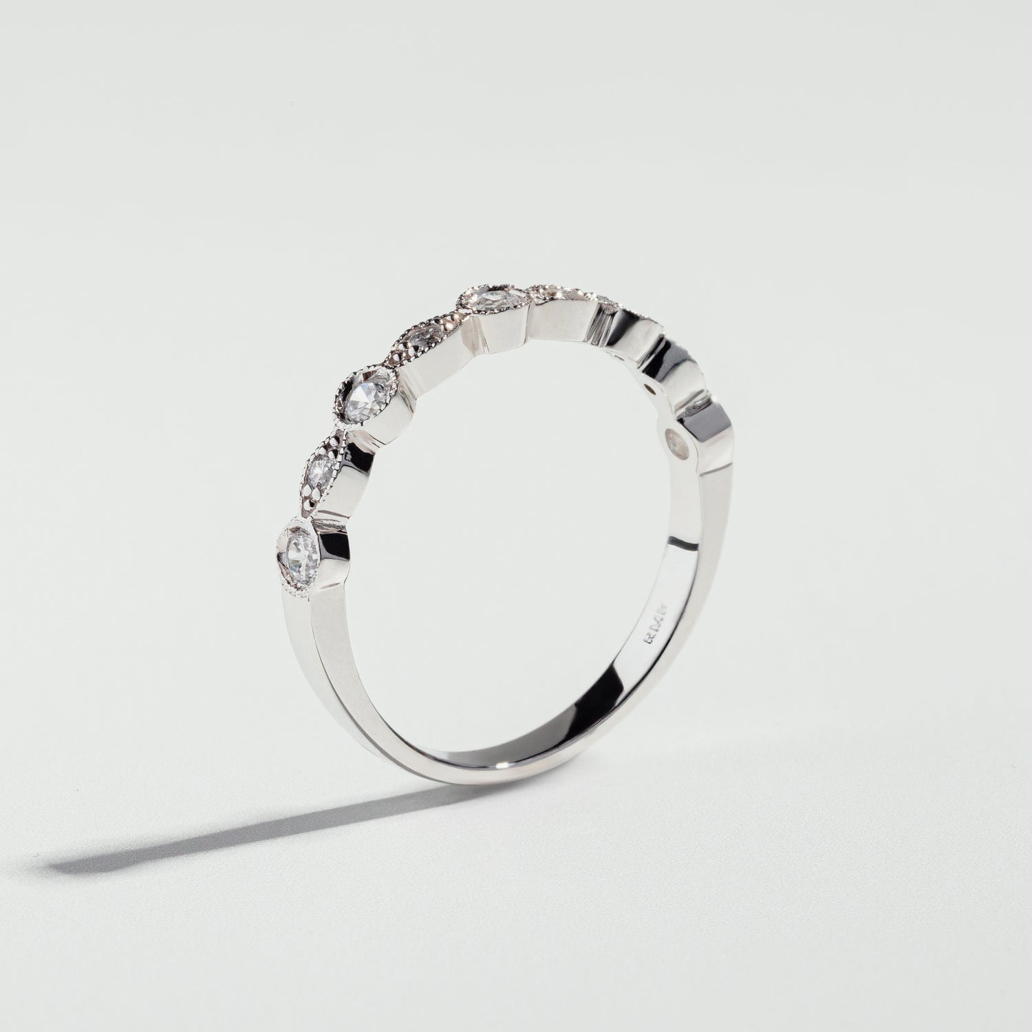 The Vintage Round Cut Half Eternity Diamond Ring