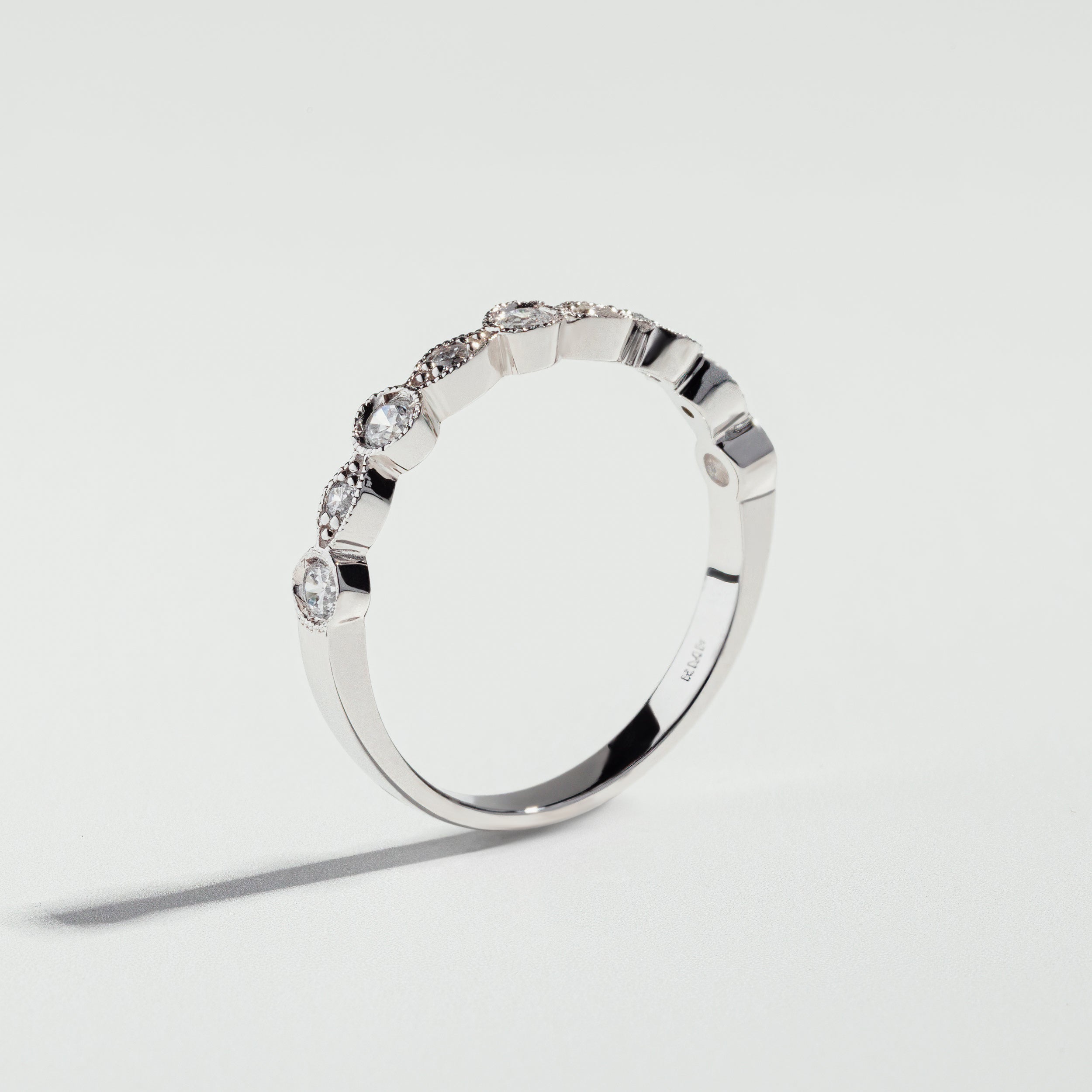 The Vintage Round Cut Half Eternity Diamond Ring