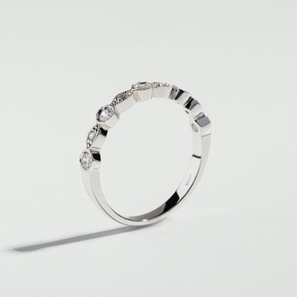 The Vintage Round Cut Half Eternity Diamond Ring