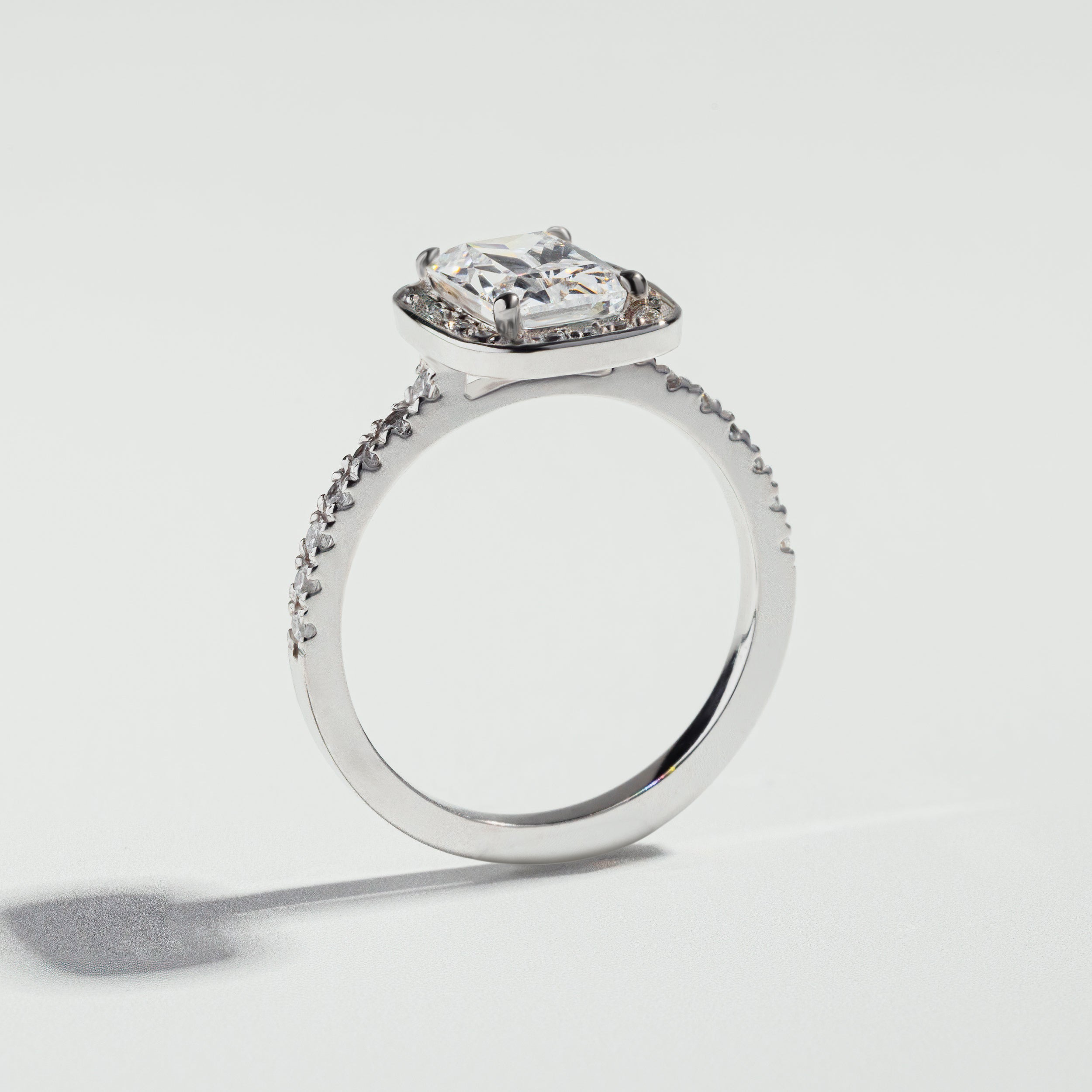 The Radiant Cut Halo Diamond Pavé Ring