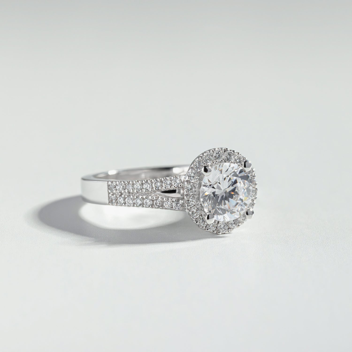 The Round Cut Halo Basket and Pav√© Ring by Atelier RMR Montreal