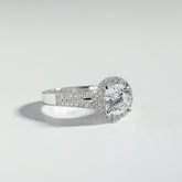 The Round Cut Halo Basket and Pav√© Ring by Atelier RMR Montreal