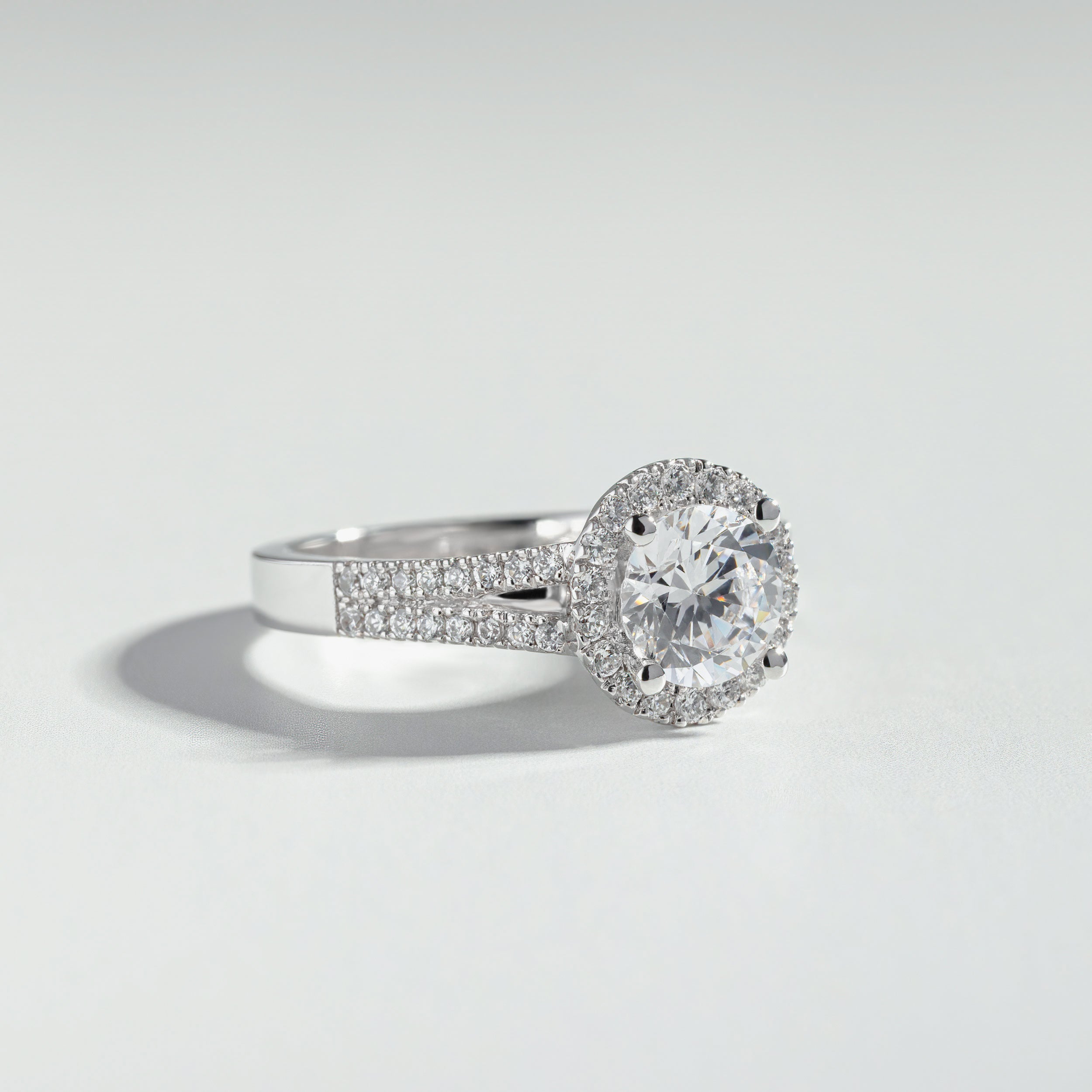 The Round Cut Halo Basket and Pav√© Ring by Atelier RMR Montreal