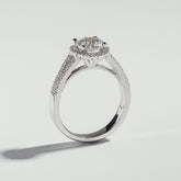 The Round Cut Halo Basket and Pav√© Ring by Atelier RMR Montreal