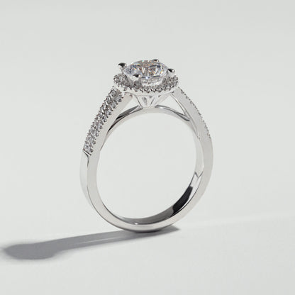 The Round Cut Halo Basket and Pav√© Ring by Atelier RMR Montreal