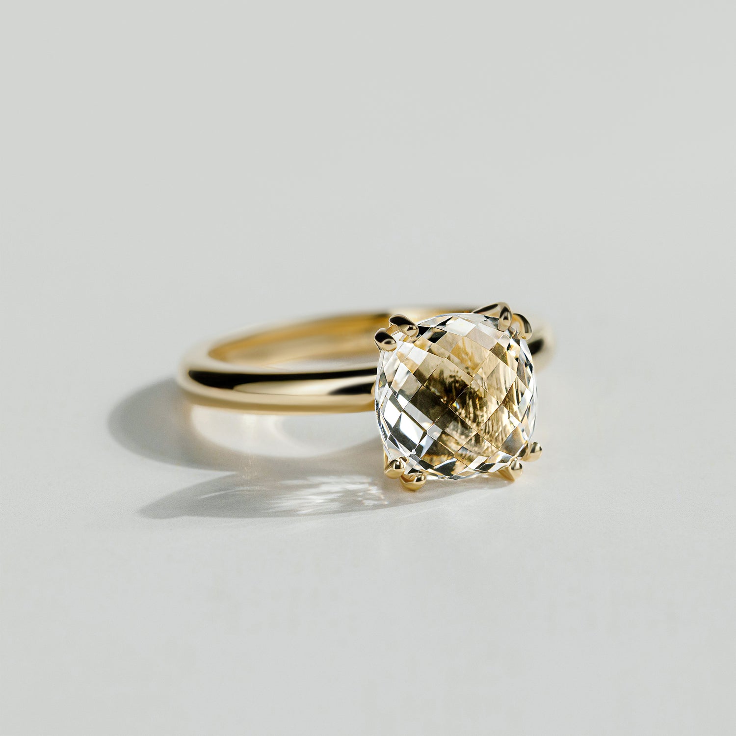 The Cushion Checkerboard Cut Diamond Ring