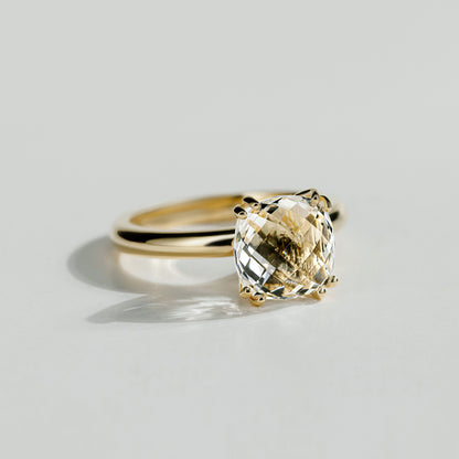 The Cushion Checkerboard Cut Diamond Ring