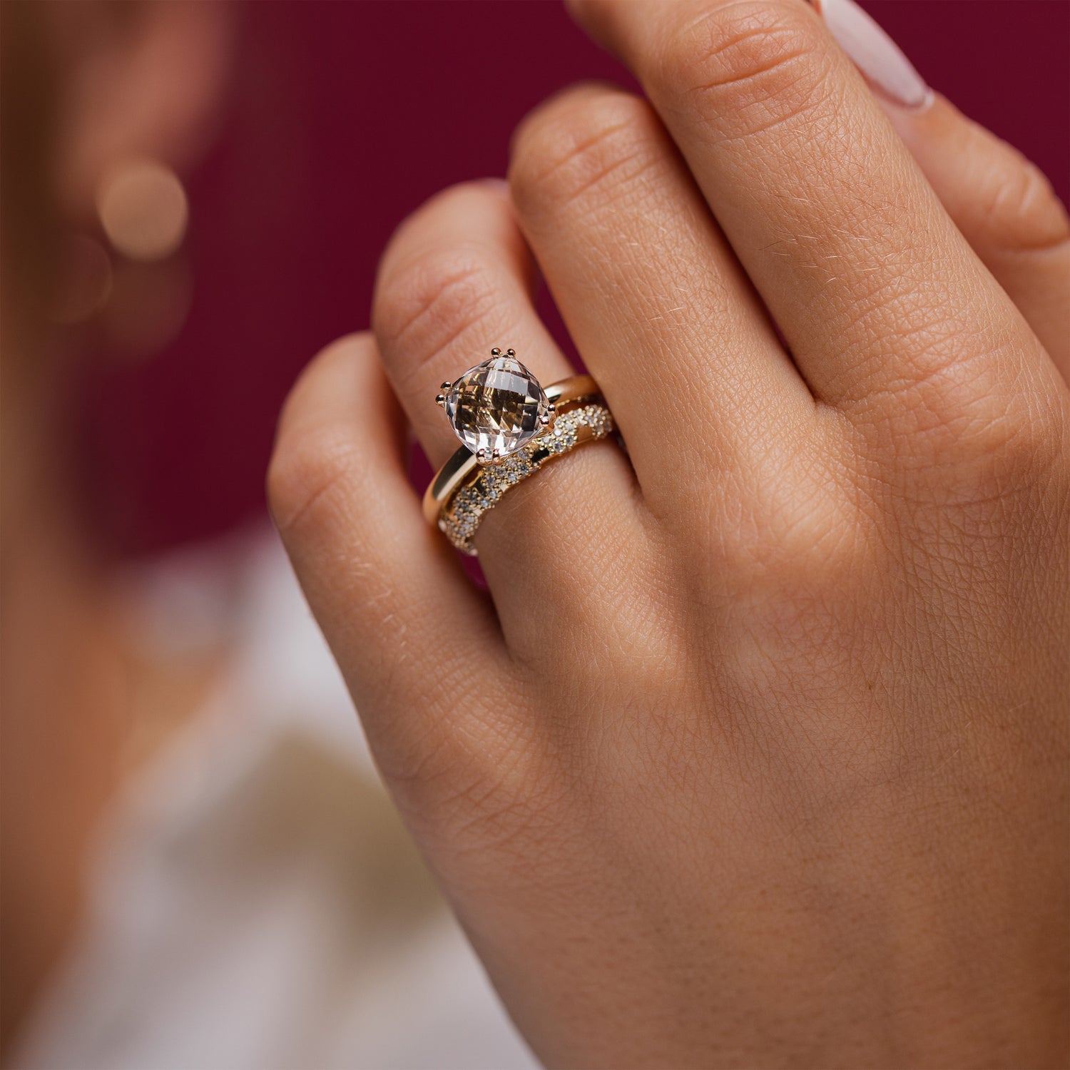 The Cushion Checkerboard Cut Diamond Ring