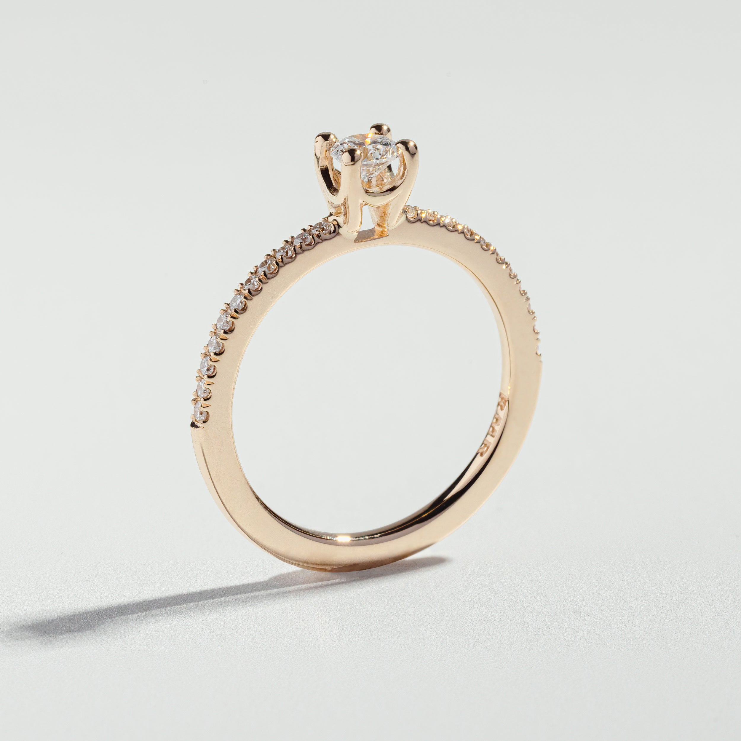 The Petite Basket Round Cut Pavé Ring