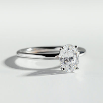 The Oval Cut Knife Edge Diamond Solitaire Ring