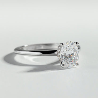 The Oval Cut Hidden Halo Diamond Ring by Atelier RMR Montreal