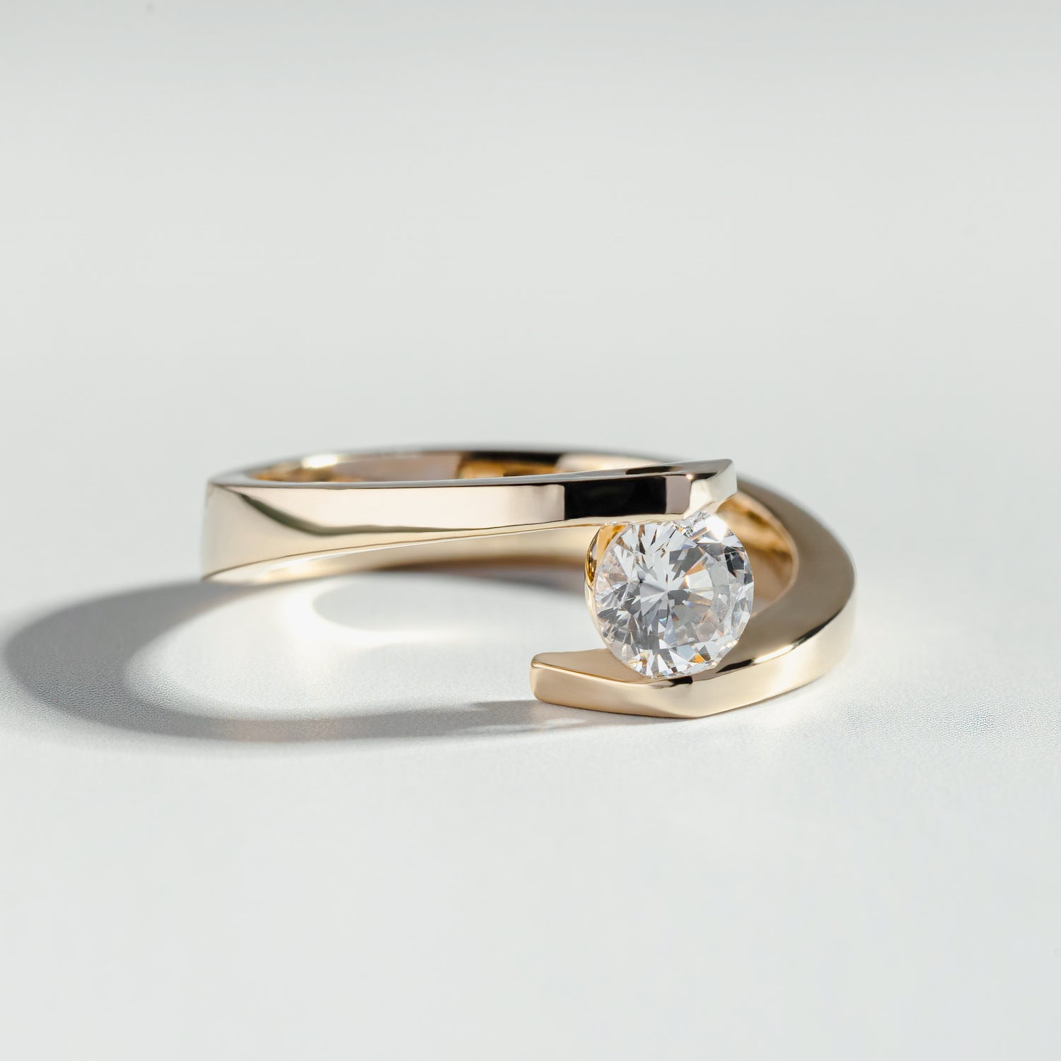 The Round Cut Tension Set Diamond Ring by Atelier RMR Montreal