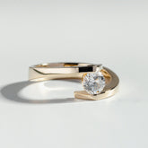 The Round Cut Tension Set Diamond Ring by Atelier RMR Montreal