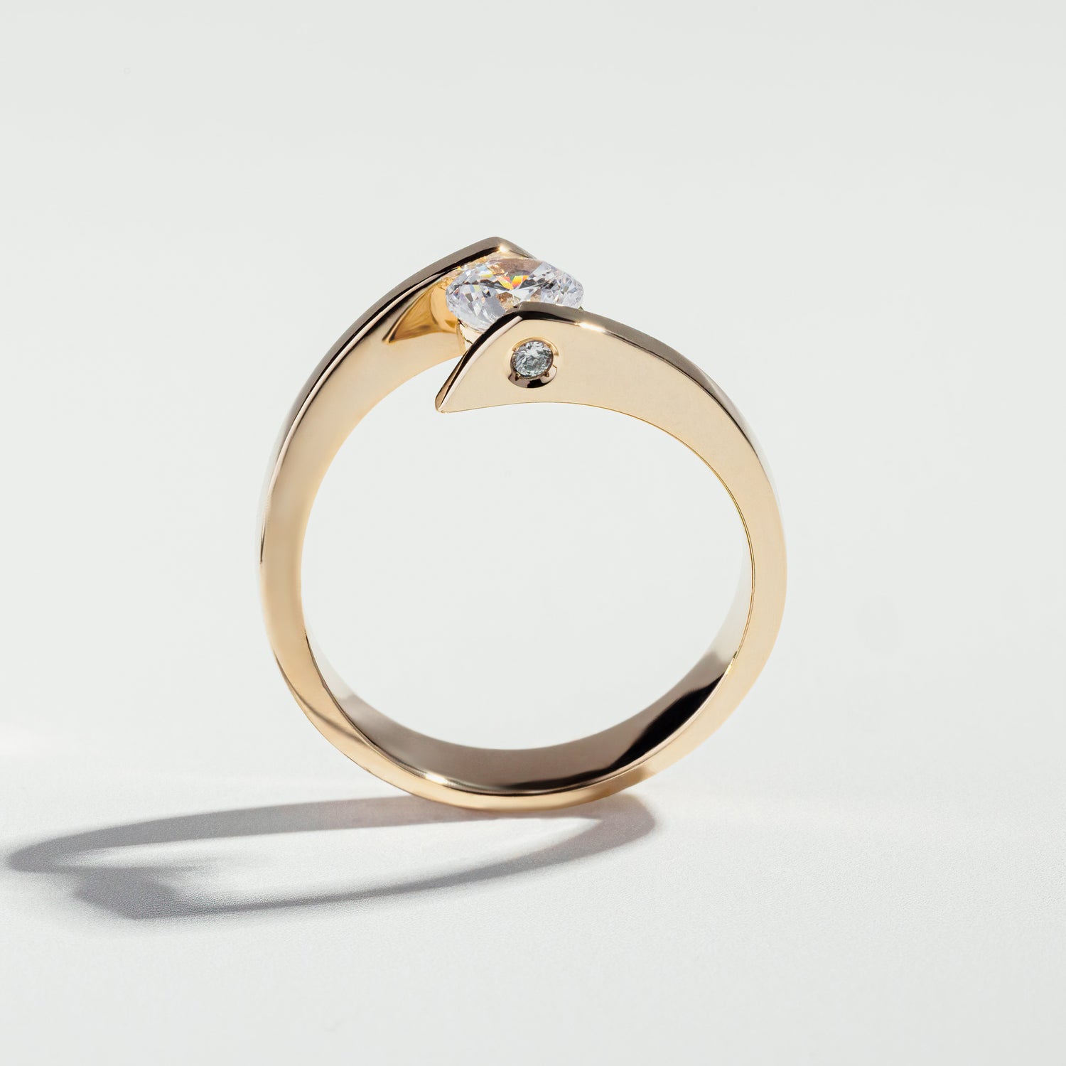 The Round Cut Tension Set Diamond Ring by Atelier RMR Montreal