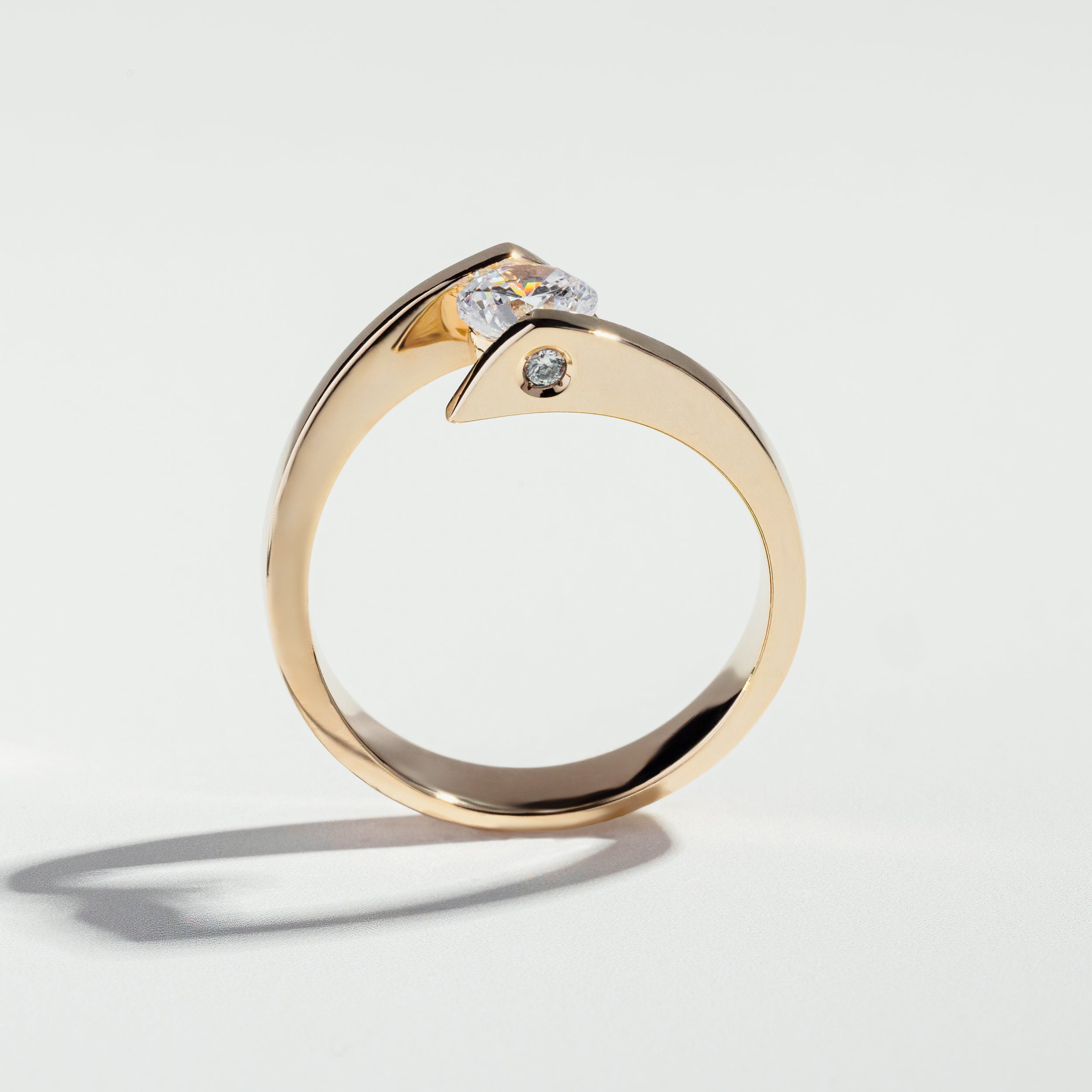 The Round Cut Tension Set Diamond Ring by Atelier RMR Montreal