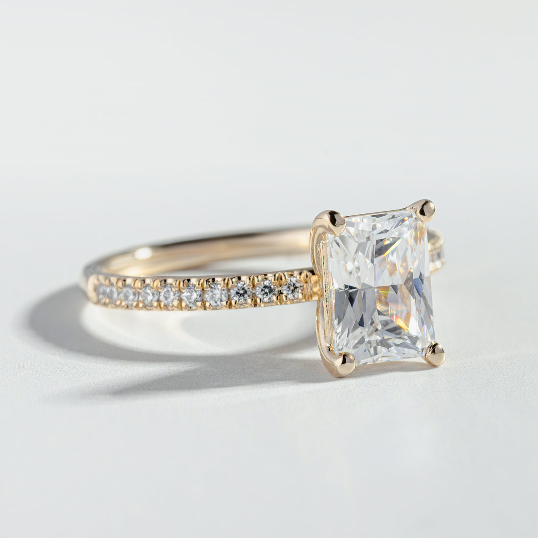 The Radiant Cut Pavé Diamond Ring