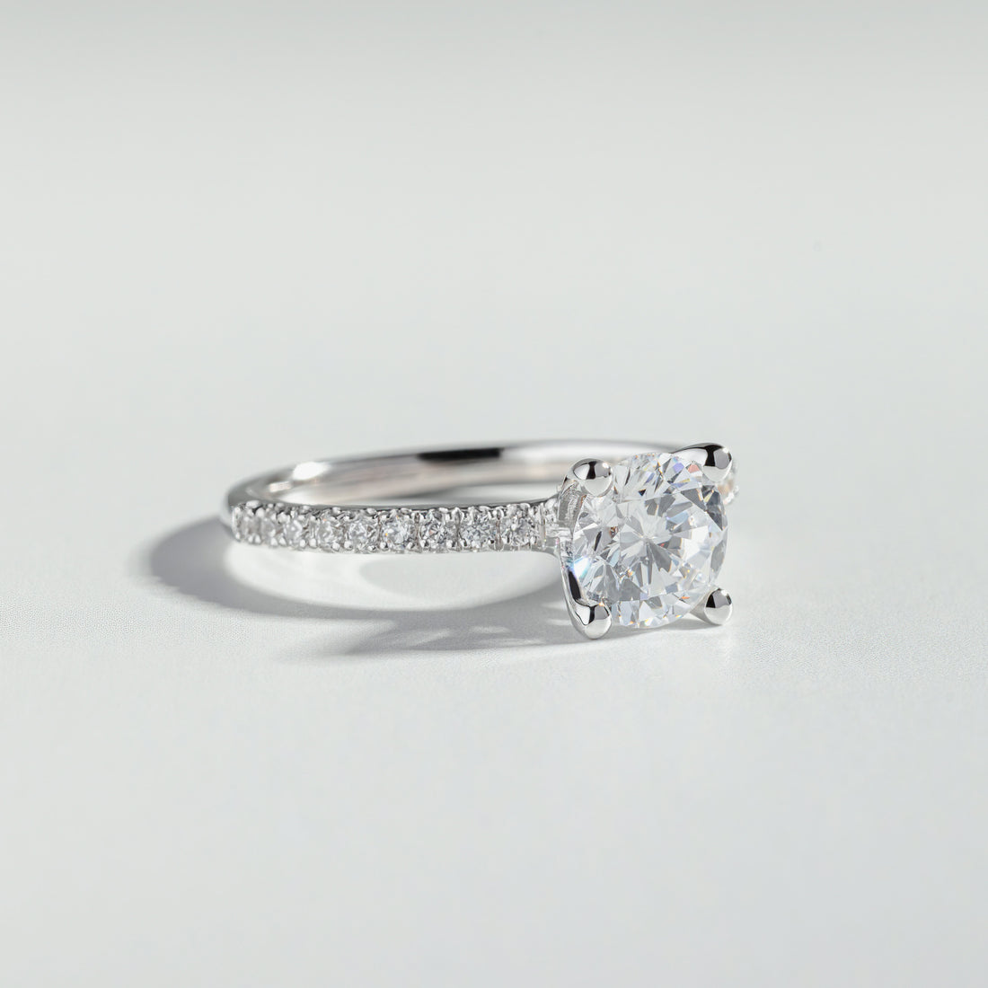 The Round Cut Diamond Solitaire and Pave Ring | Atelier RMR Montreal | Engagement Ring
