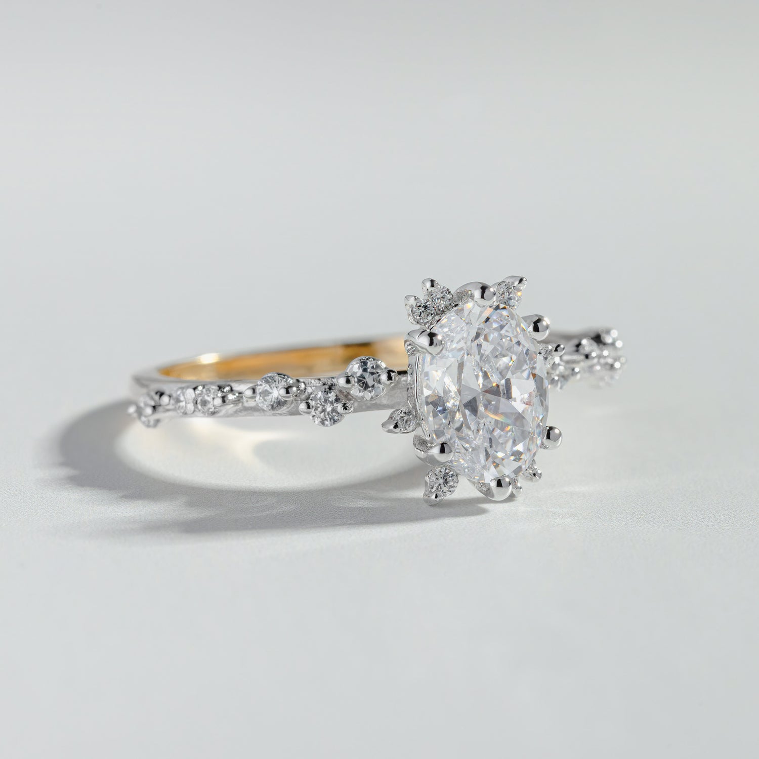 The Oval Cut Two-Tone Bloom Diamond Ring