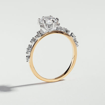 The Oval Cut Two-Tone Bloom Diamond Ring