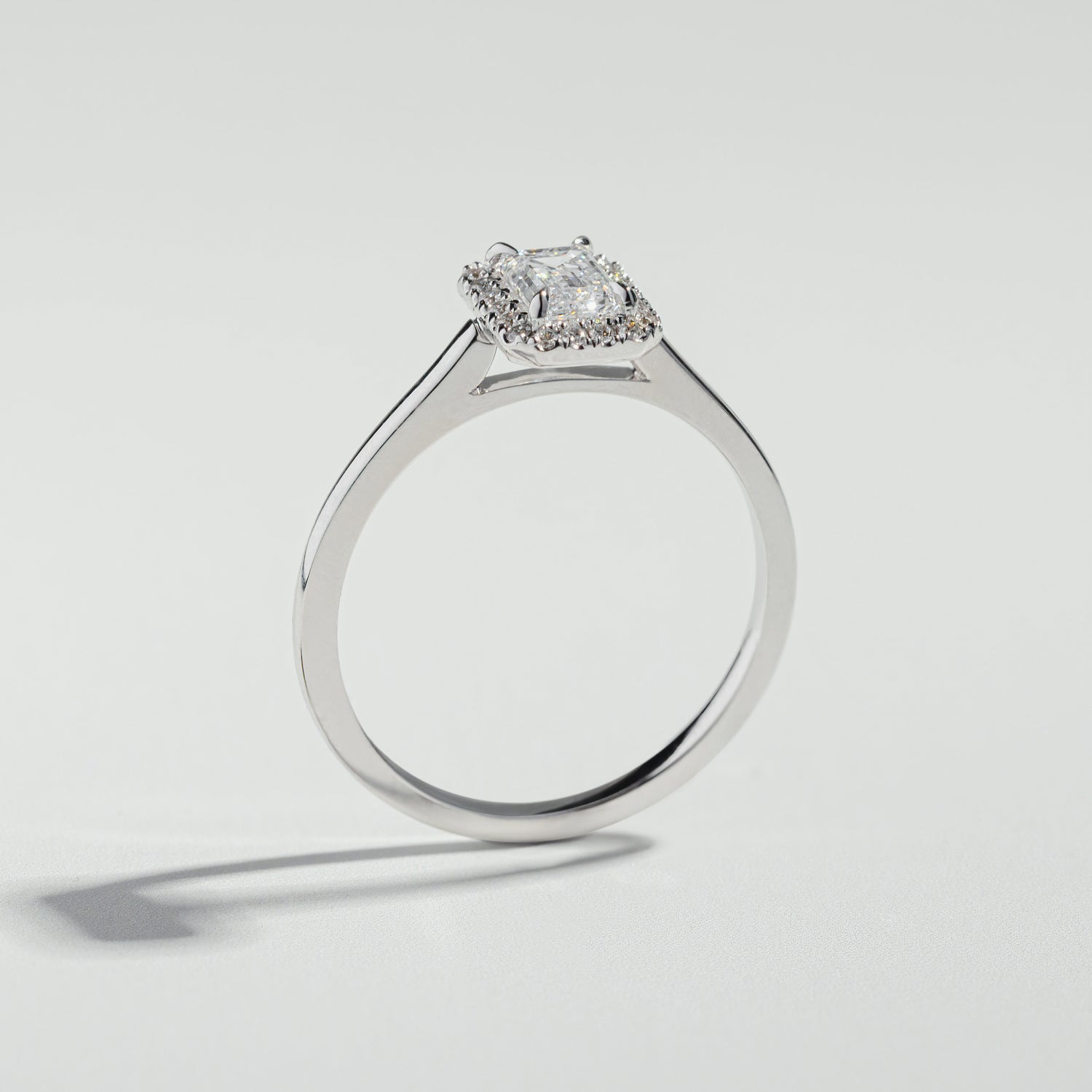 The Emerald Cut Halo Diamond Ring | Atelier RMR Montreal | Engagement Ring