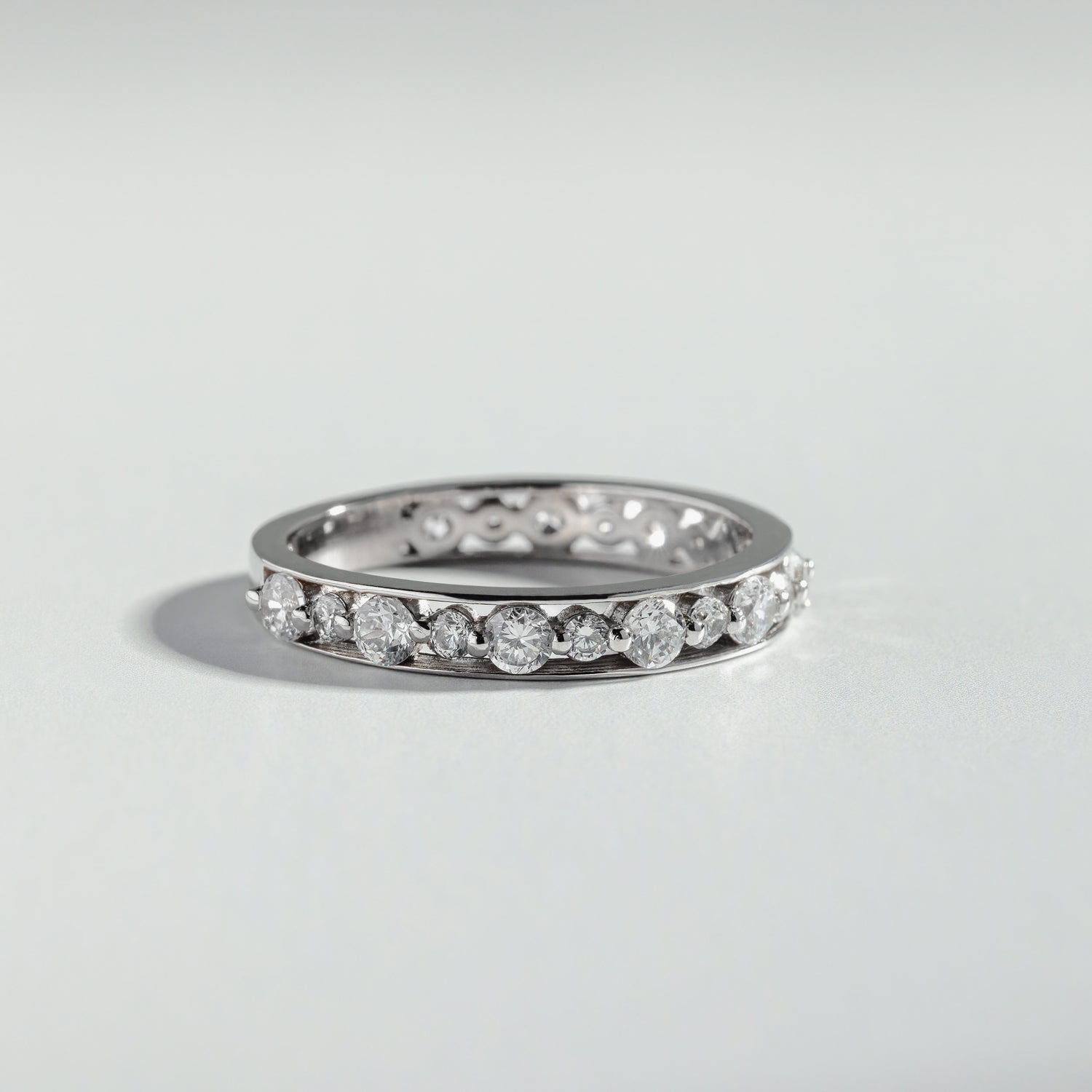 The Shared-Prongs Alternate Diamond Pavé Ring