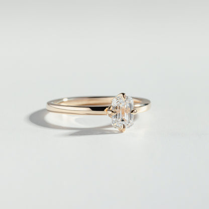 The Emerald Cut Compass Diamond Ring | Atelier RMR Montreal | Engagement Ring