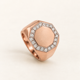 R 630 rose gold ring with natural white diamonds