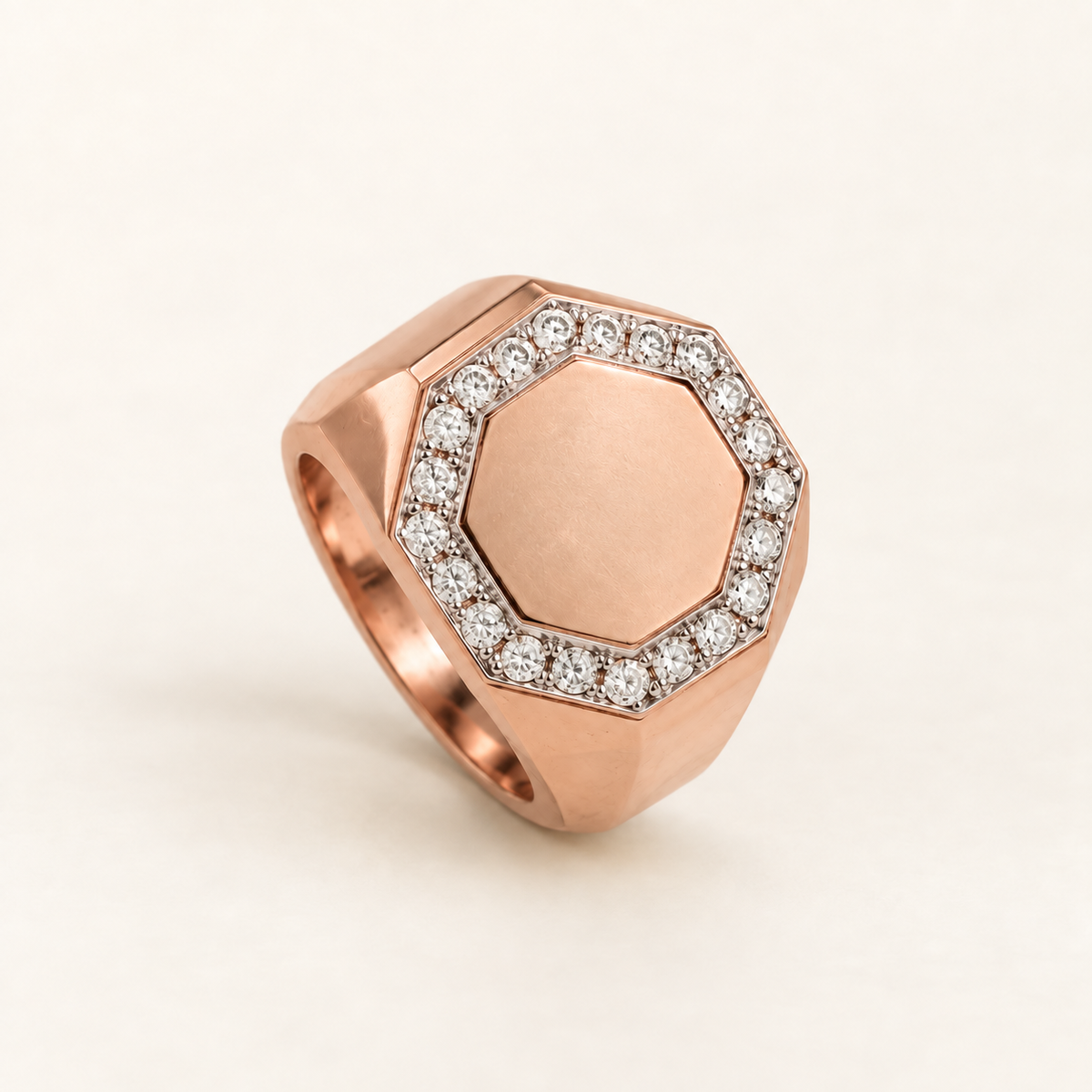 R 630 rose gold ring with natural white diamonds