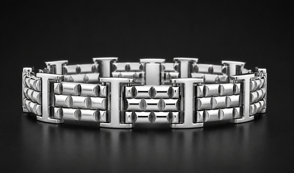SC04 men's bracelet — all white gold