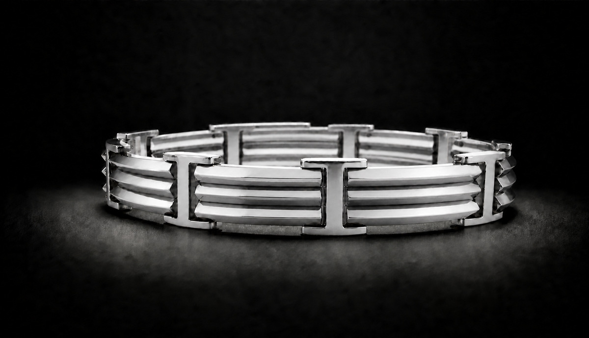 SC10 men's bracelet — all white gold