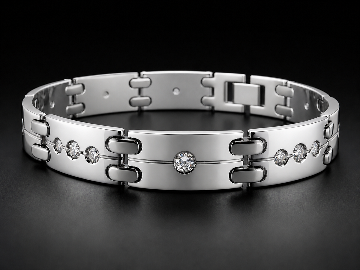 SC17JBD – Bracelet pour homme en or blanc et or jaune avec diamants — vue détaillée 3
