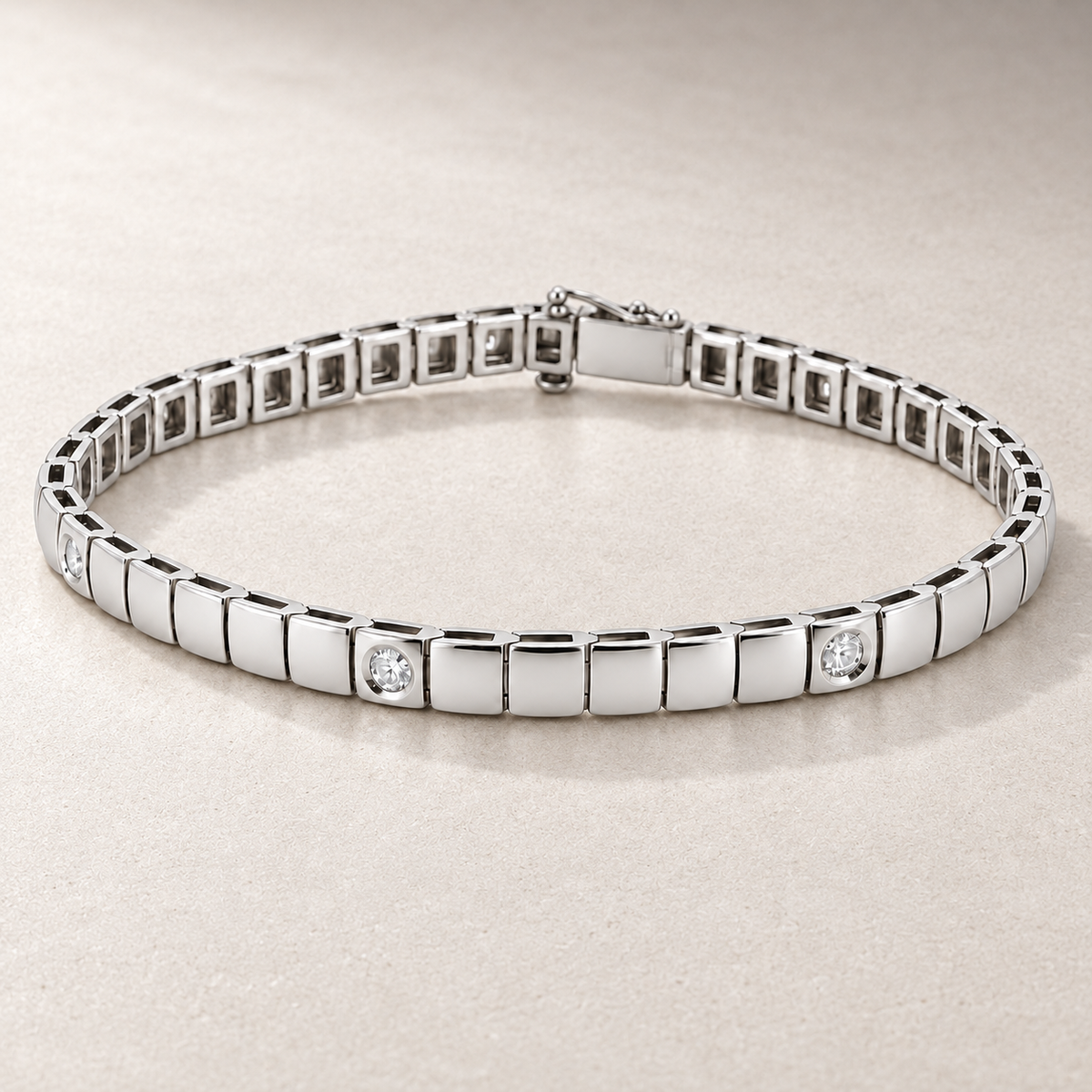Bracelet en or à maillons et diamants — TN03-4M — vue détaillée 2