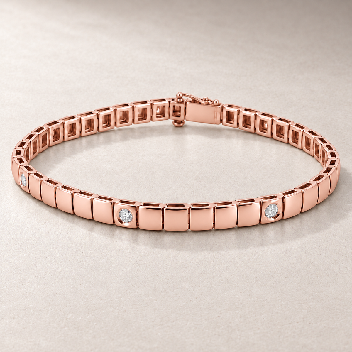 Bracelet en or à maillons et diamants — TN03-4M — vue détaillée 3