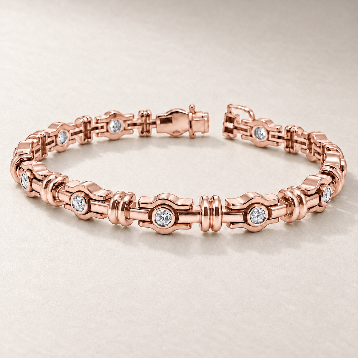 Bracelet en or à maillons et diamants — TN18 — vue détaillée 3