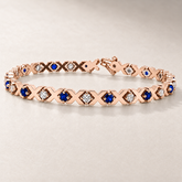 TN21S — Or rose / Rose gold — Saphirs bleus et diamants / Blue sapphires and diamonds — rendu illustratif / illustrative rendering