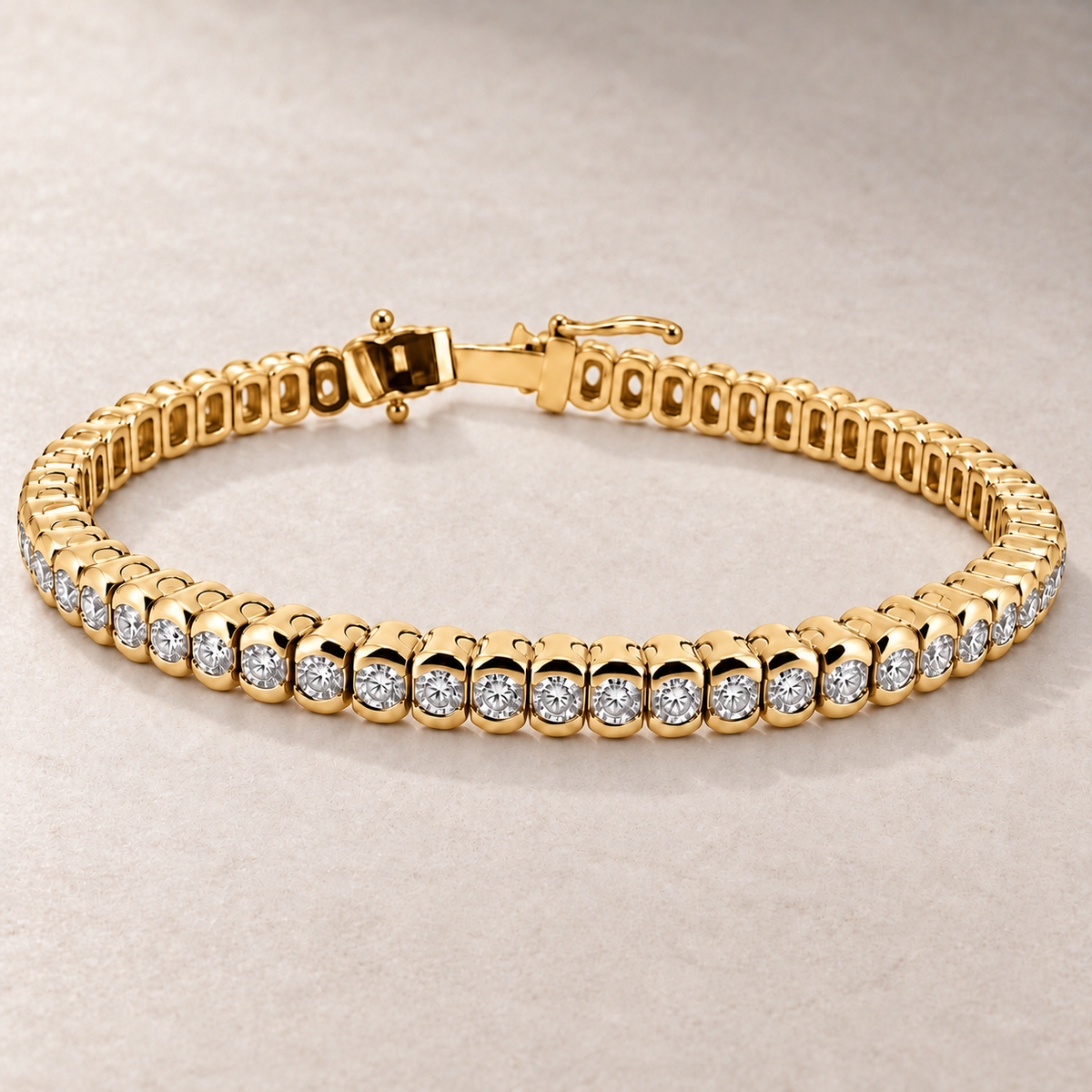 Bracelet tennis en or et diamants sertis clos — TN26