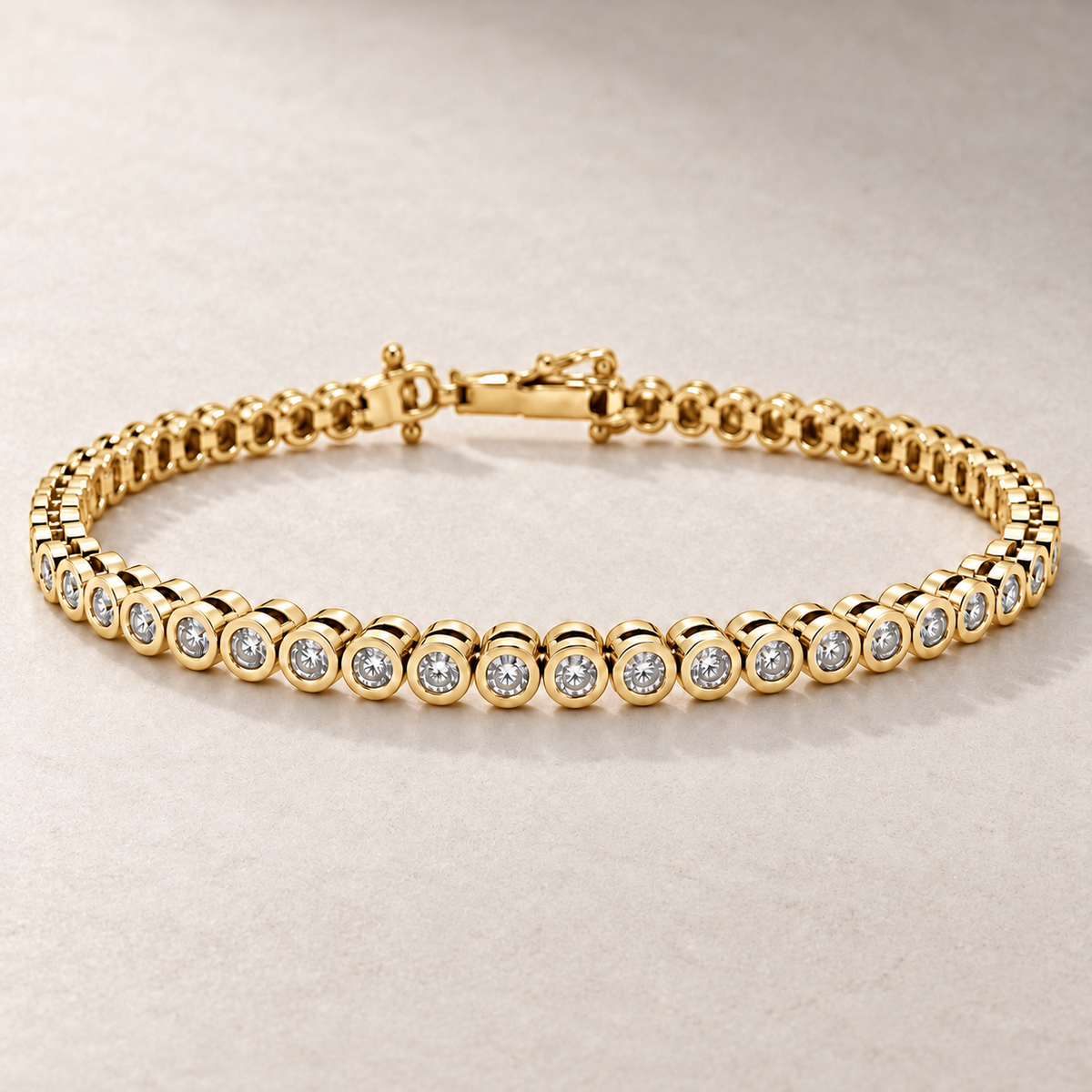 Bracelet tennis en or et diamants sertis clos — TN28