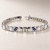 TN3-4BDS — Or blanc, diamants et saphirs bleus — White gold, diamonds and blue sapphires — rendu illustratif / illustrative rendering