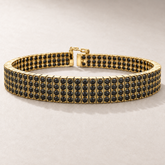 TN35 — Or jaune / Yellow gold — Diamants noirs / Black diamonds — rendu illustratif / illustrative rendering