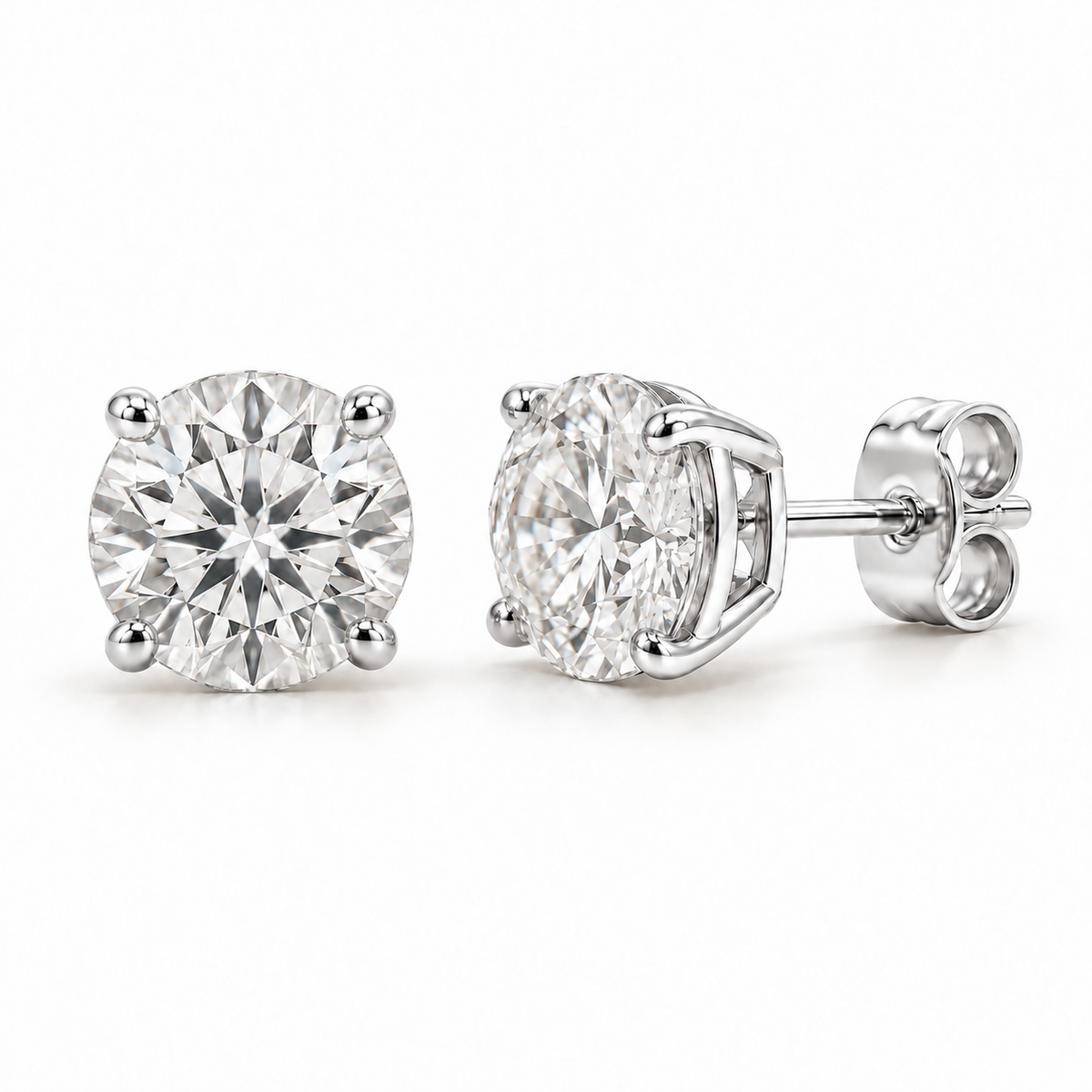 Boucles d’oreilles en diamants de laboratoire – 1 carat total — vue détaillée 3