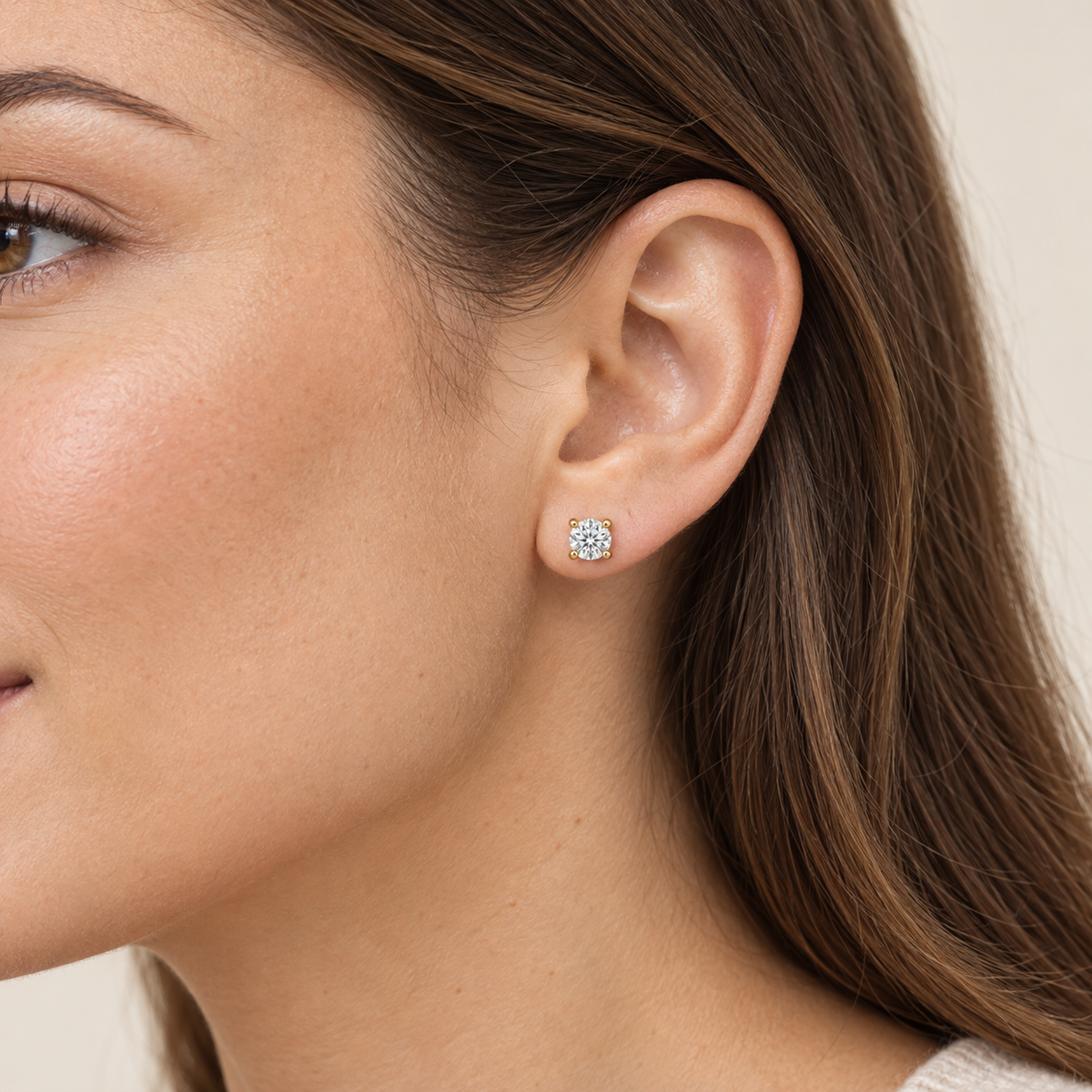 Boucles d’oreilles en diamants de laboratoire – 1 carat total — vue détaillée 2