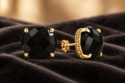 Boucles d’oreilles onyx de Soledade — Or 10K