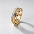 R4101-R4089-R4061-1 — ensemble soudé en or jaune avec saphirs bleus et diamants blancs