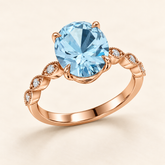 R4160 — Topaze bleue — Or rose