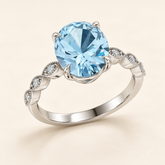 R4160 — Topaze bleue — Or blanc