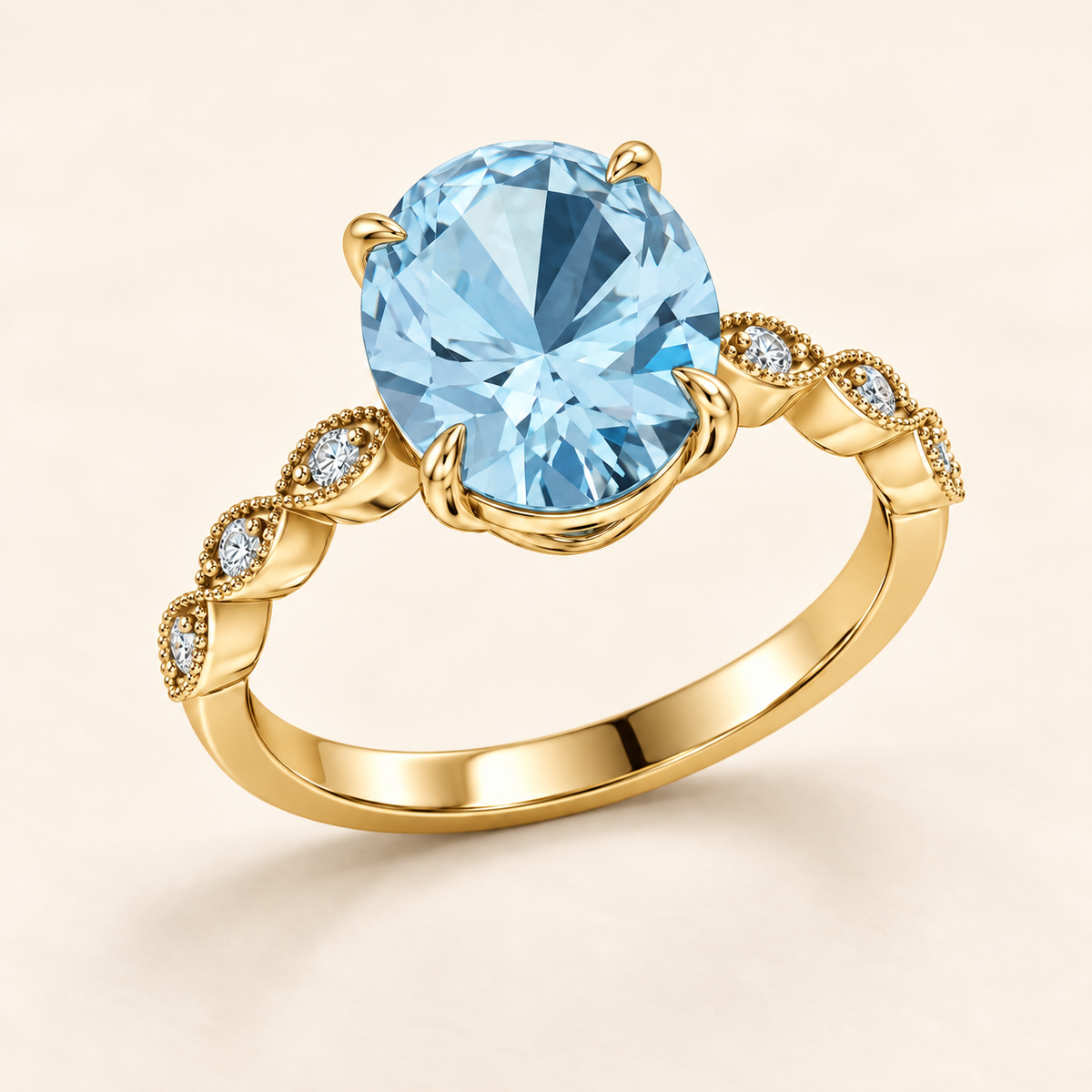 R4160 — Topaze bleue — Or jaune