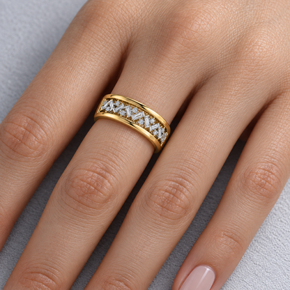 Bague en or à diamants baguettes et ronds — vue détaillée 4