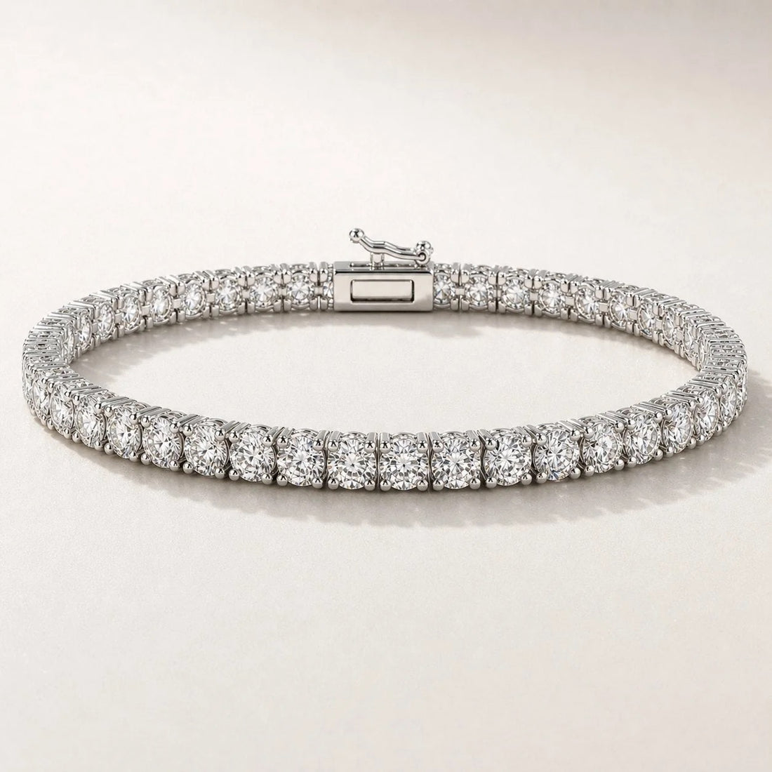 Bracelet tennis en or blanc 14K et diamants, vue complète